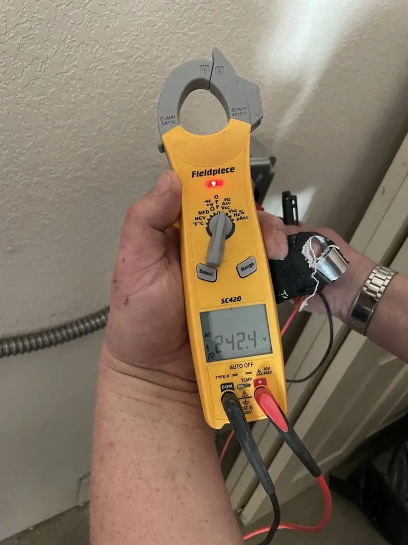 Voltage testing with clamp meter during Generator Installation in Myrtletown